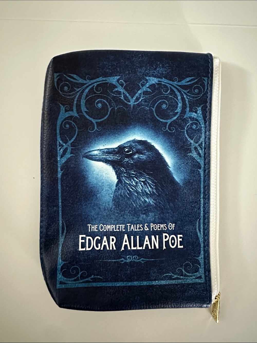 Edgar Allan Poe Raven Zippered Pouch / Coin Purse - Blue